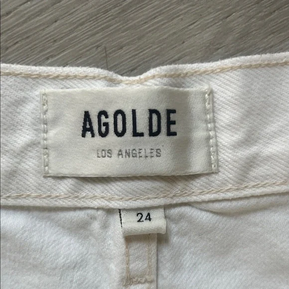 Agolde White Jean Shorts - Picture 2 of 3